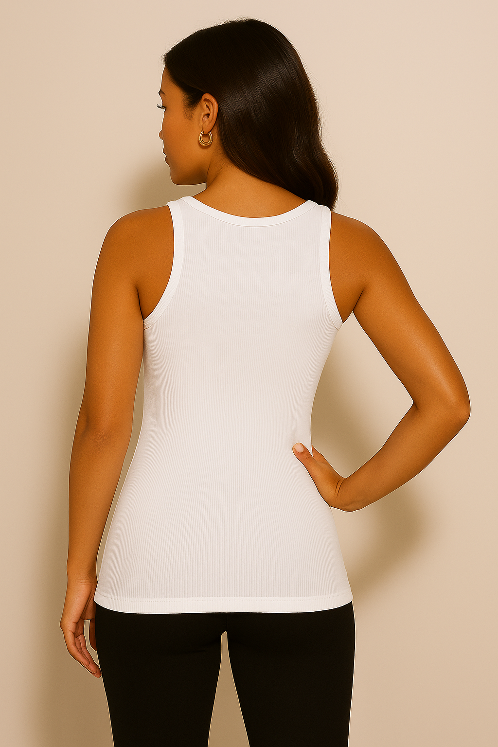 Women's Vest Button Up Ribbed Top