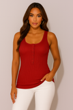 Women's Vest Button Up Ribbed Top