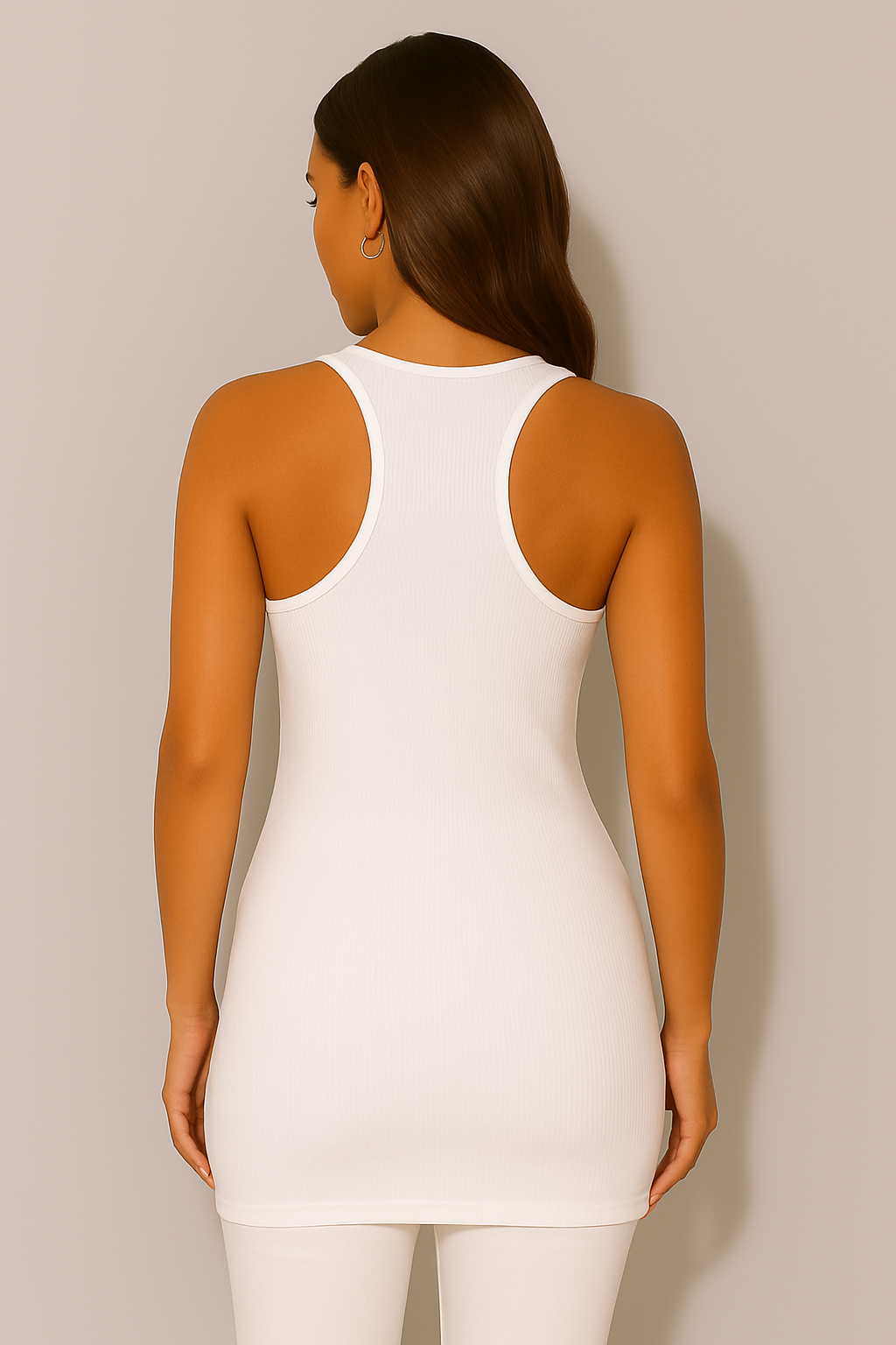 Women's Longline Vest Tank Ribbed Top