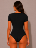 Women's Seemless R-Neck Short Sleeve Bodysuit