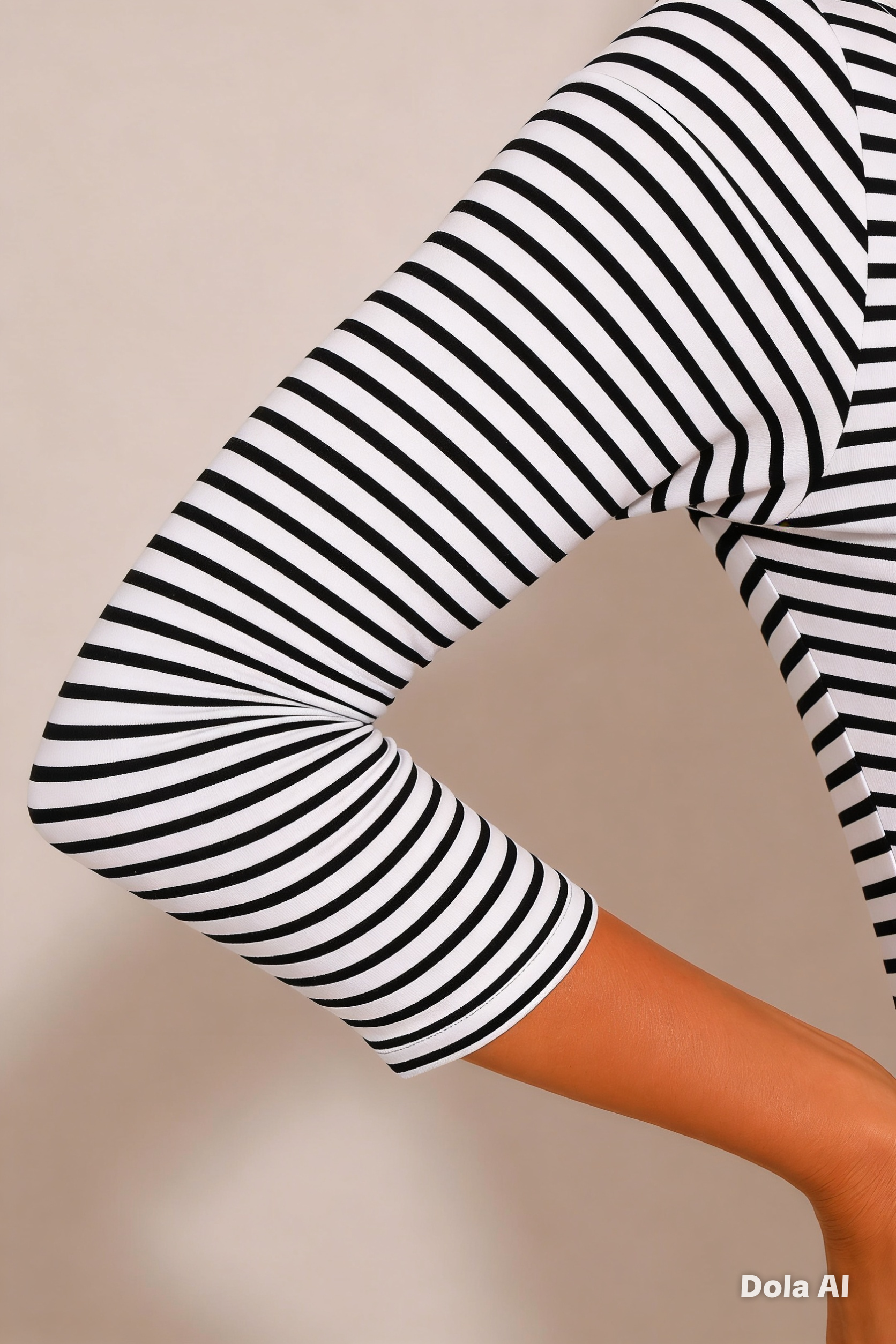 Women's Slash Neck 3/4 Sleeve Jersey Pin Stripes Top